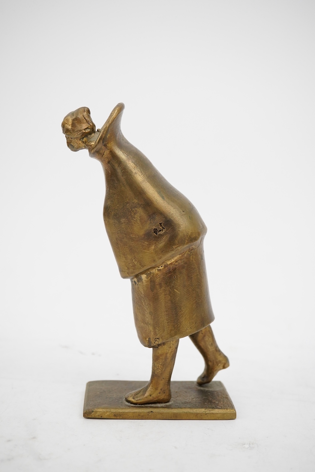 Wladislaw Franek Pawlik (b.1940), Woman walking, bronze, 16.5cm high, 10cm deep